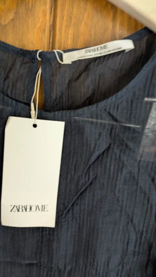 Túnica Zara azul tela fina verano Talla S-M