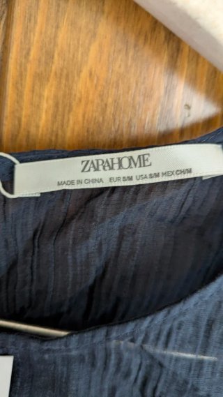 Túnica Zara azul tela fina verano Talla S-M
