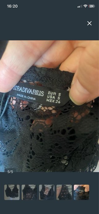 Top encaje negro S