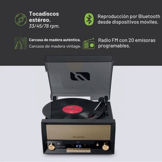 Tocadiscos Muse MT-110 B con CD y Radio