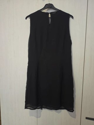 Vestido Desigual Negro Flores Lentejuelas Talla 46