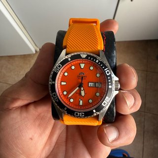 Reloj Orient Automático Naranja Caja Nueva