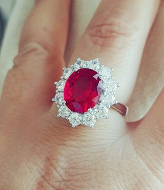 Anillo Plata 925 Rubí Natural
