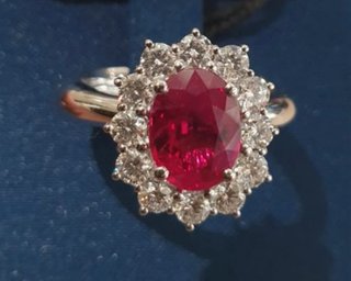 Anillo Plata 925 Rubí Natural