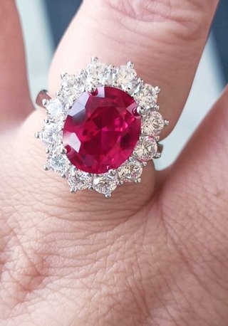 Anillo Plata 925 Rubí Natural