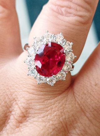Anillo Plata 925 Rubí Natural
