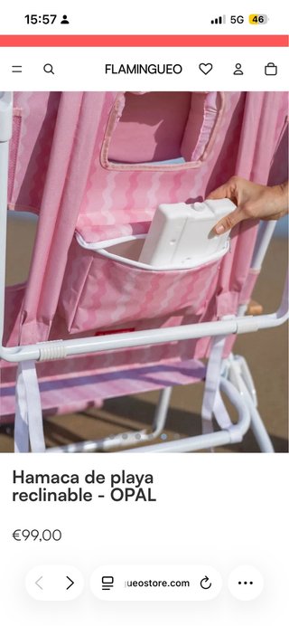 Silla Playa Reclinable Flaminguo Rosa