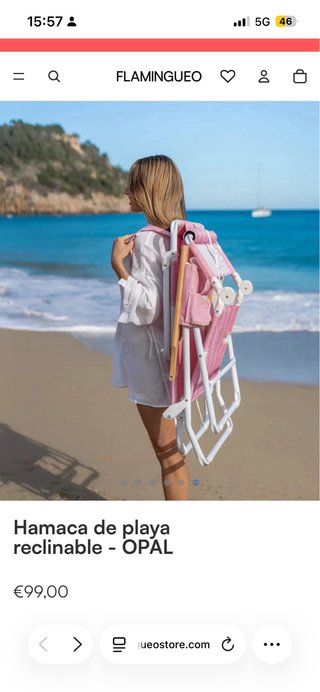 Silla Playa Reclinable Flaminguo Rosa