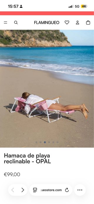 Silla Playa Reclinable Flaminguo Rosa