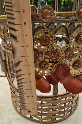 Pendientes nacar dorados y naranjas