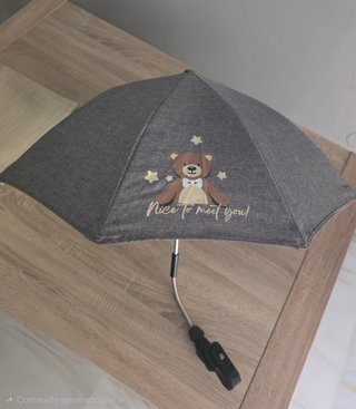 Sombrilla para carrito de bebé gris