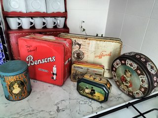6 scatole di latta vintage