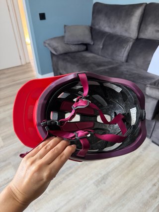 Casco Rockrider Adulto Rojo/Morado 55-59 cm