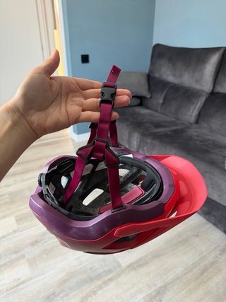 Casco Rockrider Adulto Rojo/Morado 55-59 cm