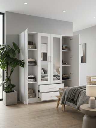 Armario 4 puertas blanco - Envio gratis