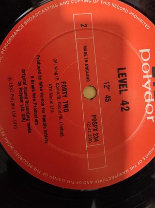 Level 42 – Leaving Me Now Maxi Single 12" Vinilo