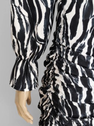 Vestido Animal Print Drapeado Talla S. Nuevo