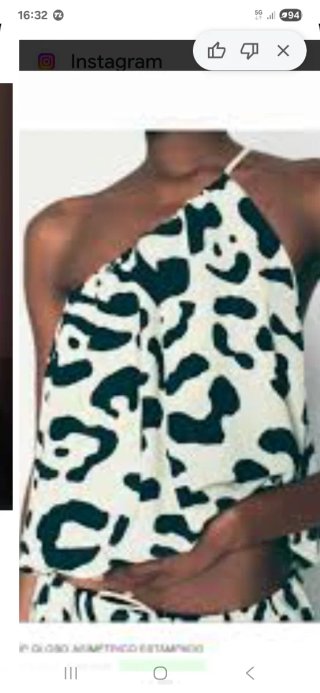 Top Zara estampado animal print S/M