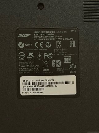 Portatile Acer Aspire E5-571-31TC Nero
