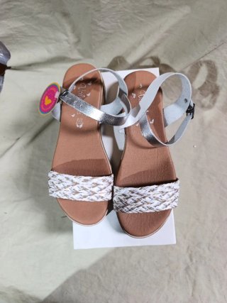 Sandalias Valerita's Talla 40 Plata/Blanco