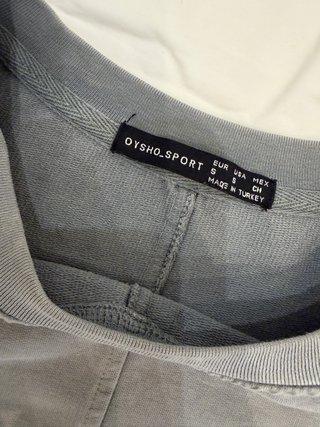 Sudadera Oysho Sport Gris / Verde eucalipto (S)