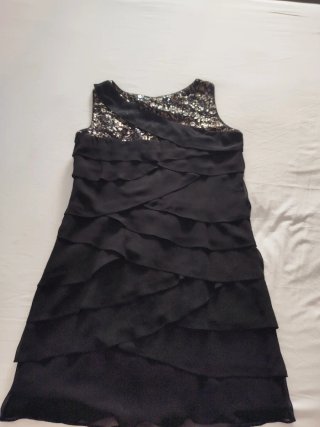 Vestido fiesta negro lentejuelas