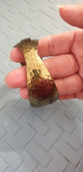 Bracciale Ottone Martellato Vintage Anni '80