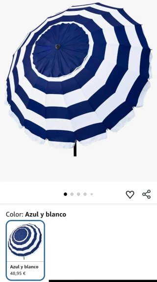 AKTIVE Sombrilla playa anti viento plegable 240 cm