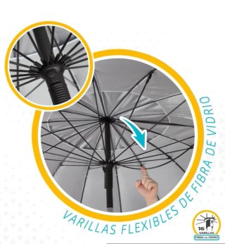 AKTIVE Sombrilla playa anti viento plegable 240 cm