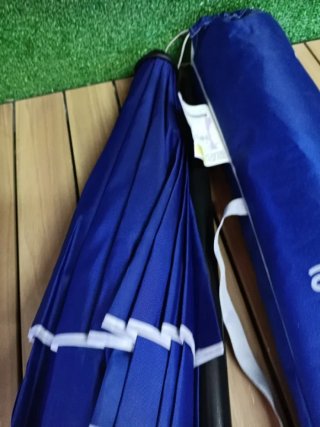 AKTIVE Sombrilla playa anti viento plegable 240 cm