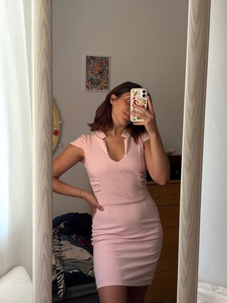 Vestido rosa mini