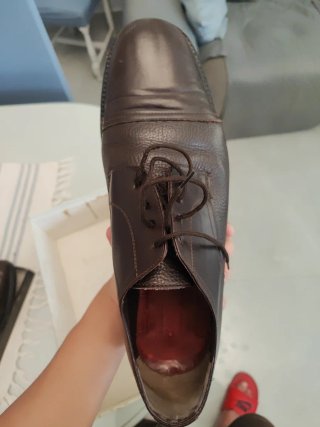 Zapatos de vestir marrones punta fina T46, 33cm