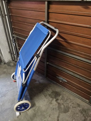 Silla de playa con ruedas y parasol,Nuevo