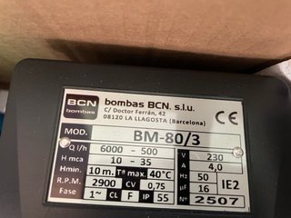 Bomba de agua para riego