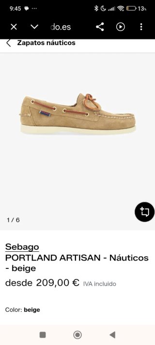 Náuticos Sebago Docksides Talla 43 Beige