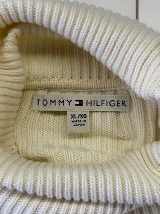 Jersey Tommy Hilfiger cuello alto blanco - beige