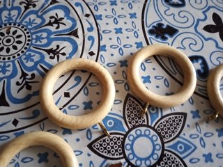 10 Anelli in legno per Tendaggi