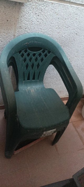Sillas de exterior apilables verdes (set de 4)