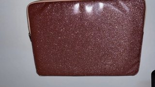 Funda portátil purpurina rosa