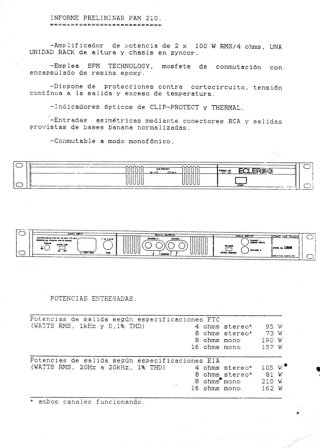 Etapa Potencia Ecler PAM 210