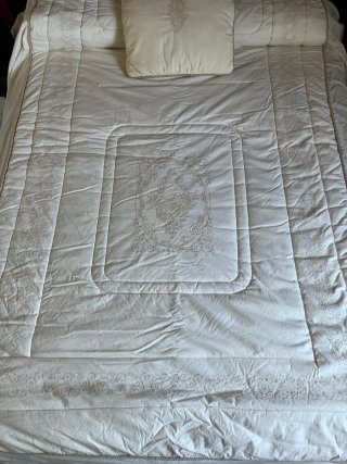 Edredón Cama 1.35 Beige/Blanco