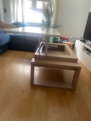 Mesa de centro moderna beige y madera