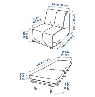 Sofá   1 plaza  cama de 80x190