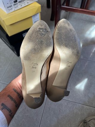 Scarpe Primadonna tacco 38 marrone scamosciato