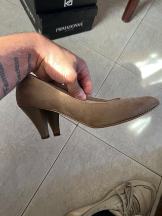 Scarpe Primadonna tacco 38 marrone scamosciato