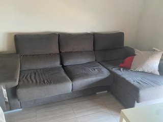Sofá modular gris tela . Solo hasta mañana.
