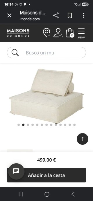 Módulo sofá beige y dorado