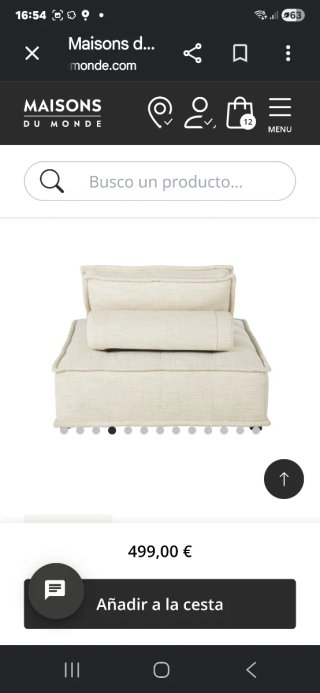 Módulo sofá beige y dorado