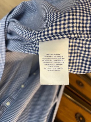 Camisa Ralph Lauren cuadros azul y blanco Talla XL