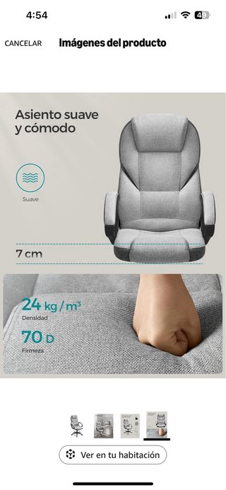 Silla de oficina ergonómica gris